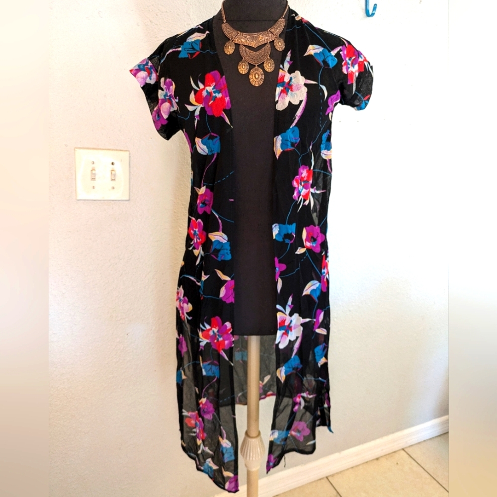 Vtg 60s/70s Psychedelic floral Duster